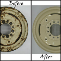 Steel rims coated in ivory powder