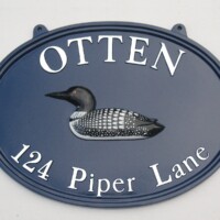O18 metal loon sign