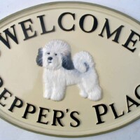 O16 custom sign with dog emblem