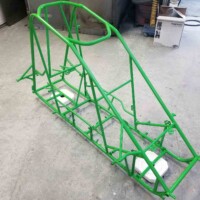 Buggy frame done in bright green